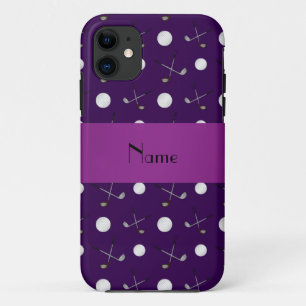 Personalised name purple golf balls Case-Mate iPhone case