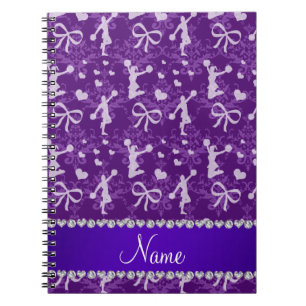 Personalised name purple gymnastics damask spiral notebook