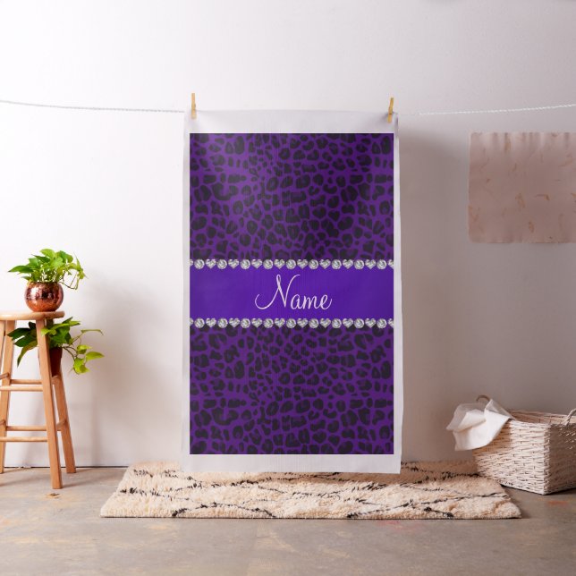 Personalised name purple leopard pattern fabric (In Situ)
