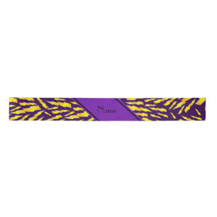 Personalised name purple lightning bolts satin ribbon