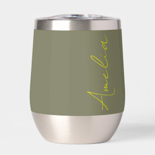 Personalised Name Purple Lilac Thermal Wine Tumble