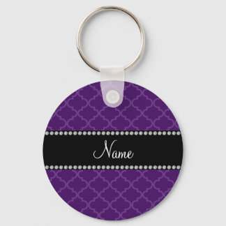 Personalised name Purple moroccan Key Ring