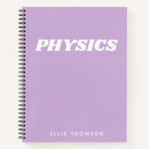 Personalised Name Purple Physics School Class Lab Notebook