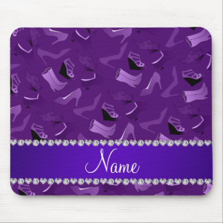 Personalised name purple women's shoes pattern mouse pad
