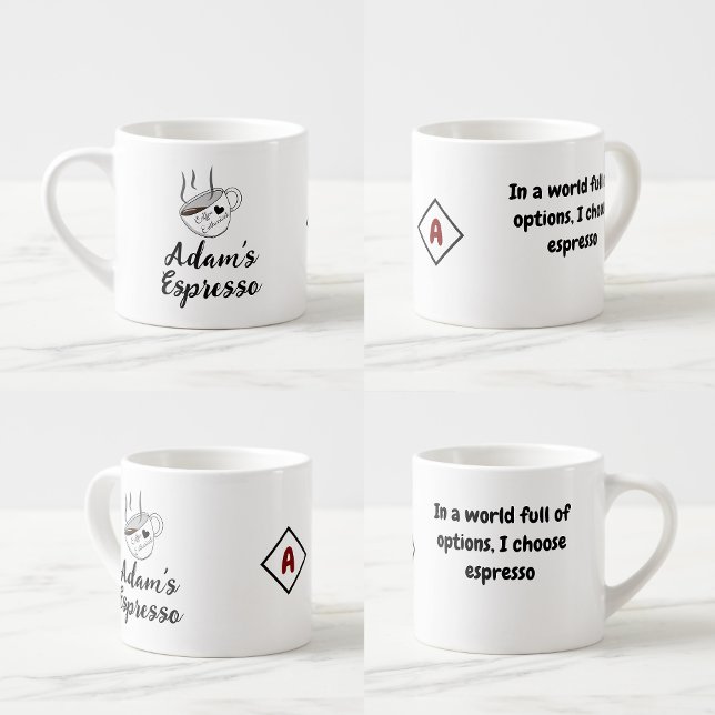 Personalised Name Quote, Small Coffee Espresso Cup (Custom name and quote cups
)