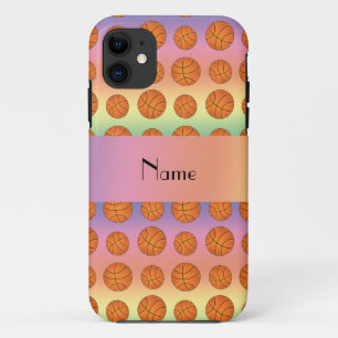 Personalised name rainbow basketballs Case-Mate iPhone case