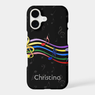 Personalised Name Rainbow Coloured Music Notes