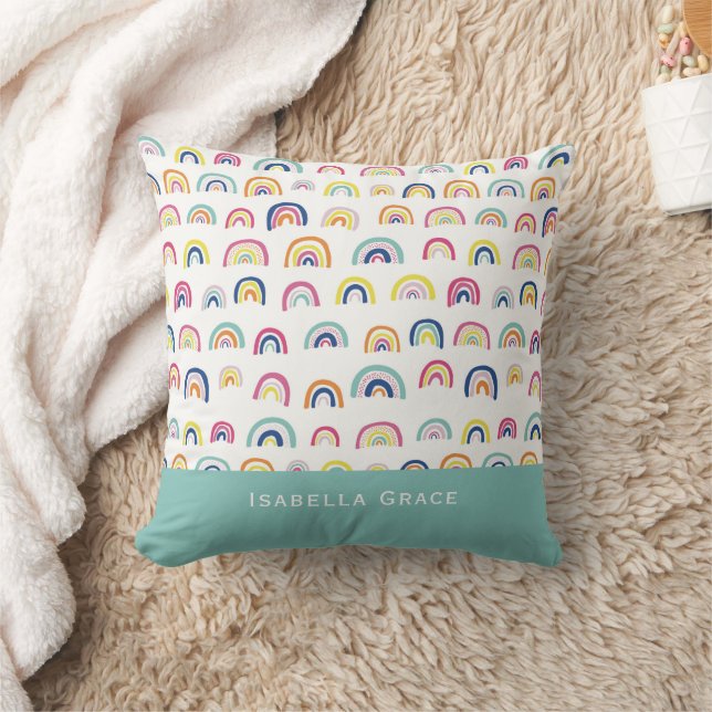 Personalised Name Rainbow Cushion (Blanket)