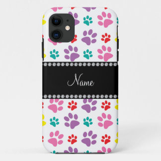 Personalised name rainbow dog paws Case-Mate iPhone case
