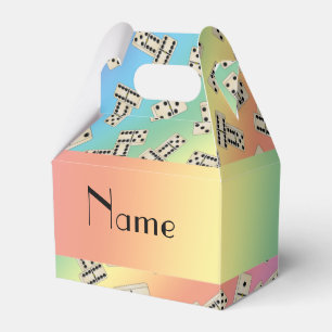 Personalised name rainbow dominos favour box