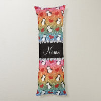 Personalised name rainbow glitter penguins hearts