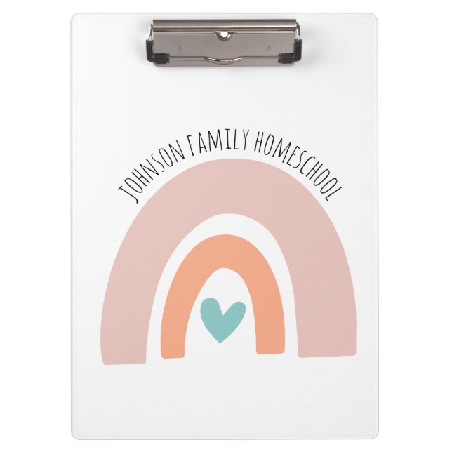 Personalised Name Rainbow Homeschool Clipboard (Front)