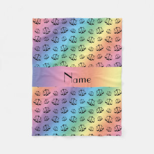 Personalised name rainbow justice scales fleece blanket