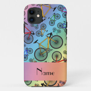 Personalised name rainbow road bikes iPhone 11 case