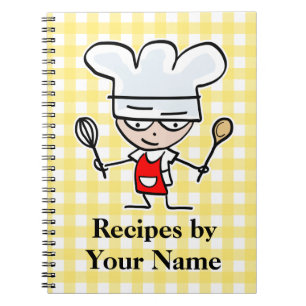 Personalised name recipe notebook   chef design