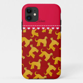 Personalised name red afghan hound dogs iPhone 11 case
