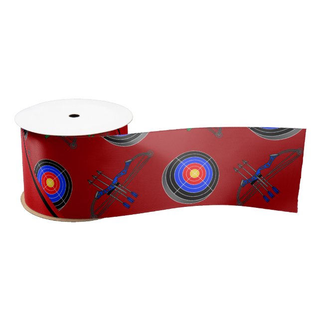 Personalised name red archery satin ribbon (Spool)