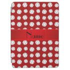 Personalised name red baseballs pattern