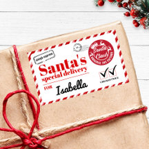 Personalised Name Red Bold Santas Special Delivery