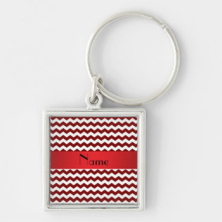 Personalised name red chevrons key ring