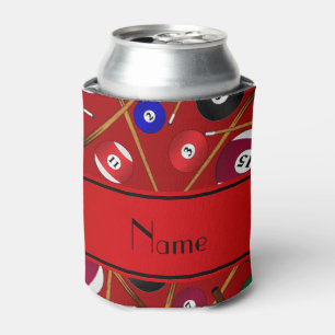 Personalised name red colourful pool pattern can cooler