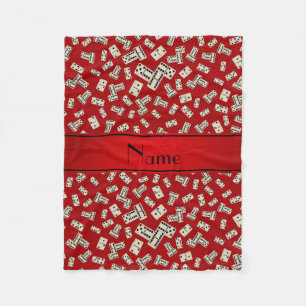Personalised name red dominos fleece blanket
