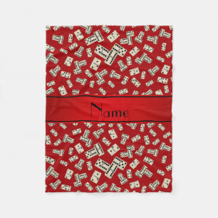 Personalised name red dominos fleece blanket