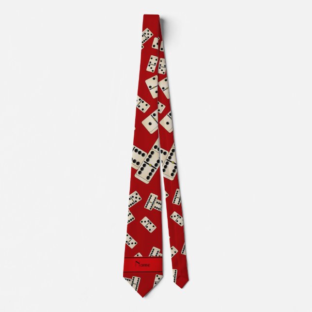 Personalised name red dominos tie (Front)