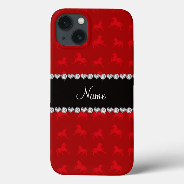 Personalised name red horse pattern Case-Mate iPhone case (Back)