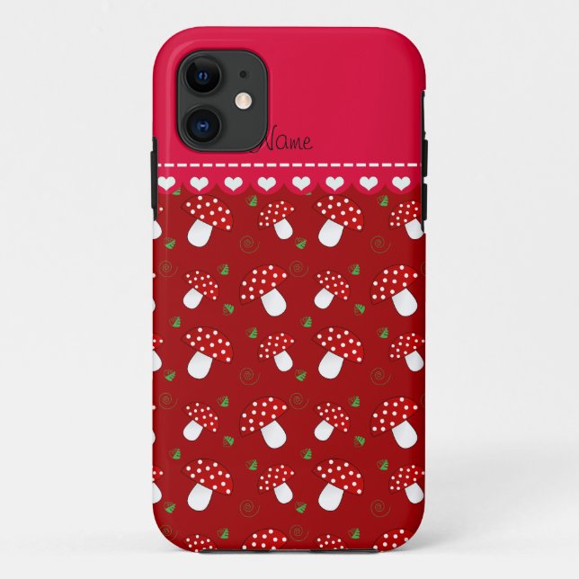 Personalised name red mushrooms Case-Mate iPhone case (Back)