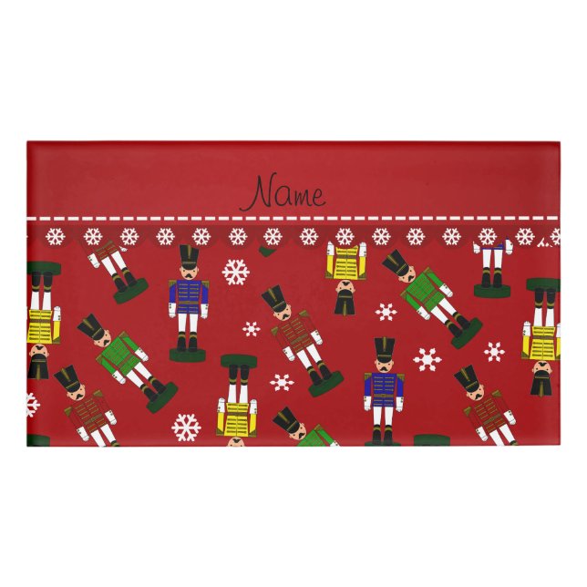 Personalised name red nutcrackers tag (Front)