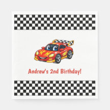 Personalised Name Red Race Car Birthday