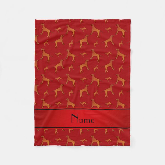 Personalised name red Rhodesian ridgeback dogs Fleece Blanket (Front)