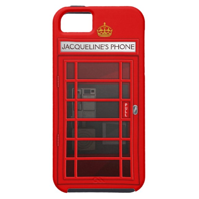 Personalised Name Red Telephone Box iPhone 5 Case (Back)