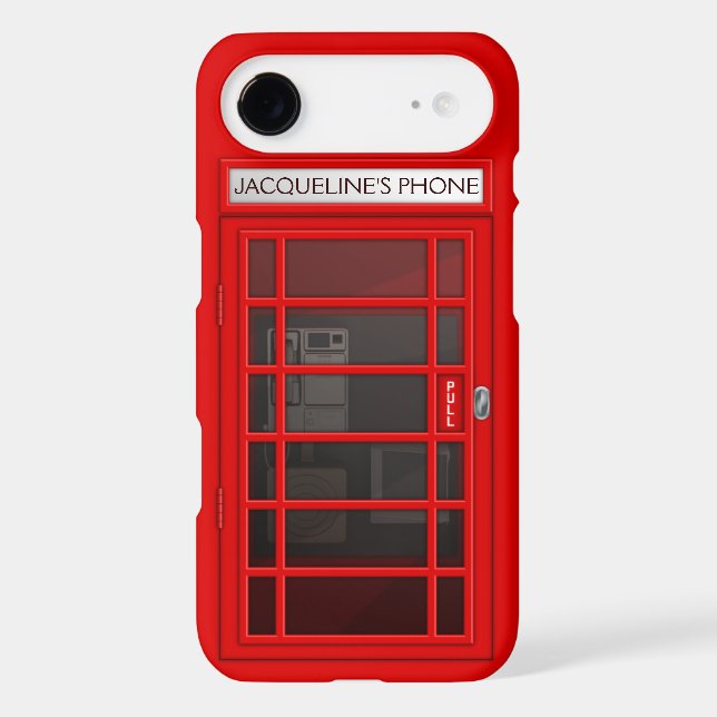 Personalised Name Red Telephone Box iPhone 6 case (Back)