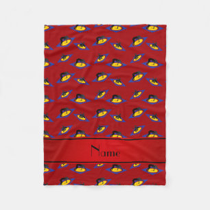 Personalised name red wrestlers on mat fleece blanket