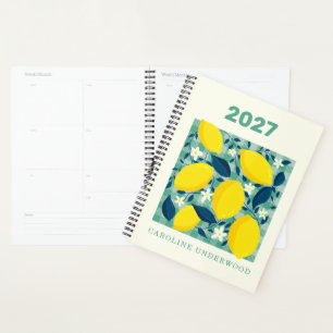 Personalised Name Retro Lemon Pattern Planner
