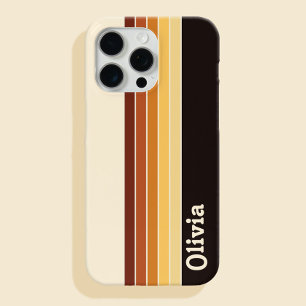 Personalised Name Retro Stripes iPhone 14 Case