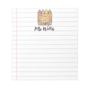 Personalised Name Retro Vintage School Teacher Notepad