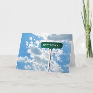 Personalised Name Road Street Sign on Blue Sky Card