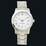 Personalised Name Roman Numerals Watches<br><div class="desc">A personalised name Roman numeral watch created in a minimal style.</div>