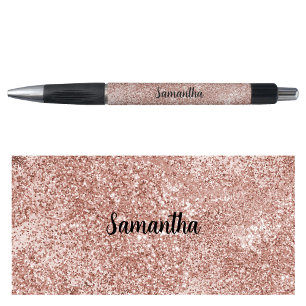 Personalised Name Rose Gold Blush Pink Glitter