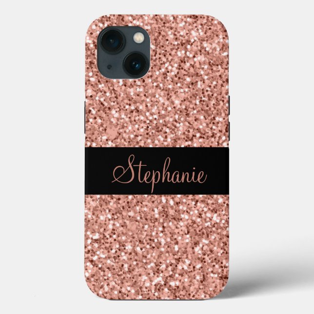 Personalised Name Rose Gold Glitter Sparkle   Case-Mate iPhone Case (Back)