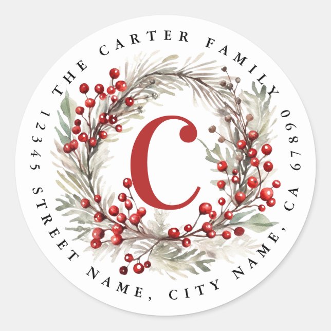 Personalised Name Round Address Labels (Front)