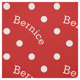 Personalised Name Ruby Red Polka Dot Fabric