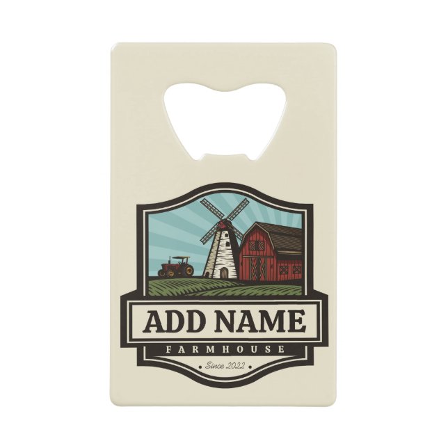 Personalised NAME Rustic Farmhouse Old Windmill (Front)