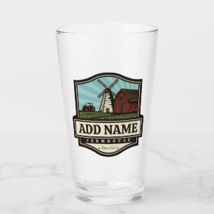 Personalised NAME Rustic Farmhouse Old Windmill  Glass