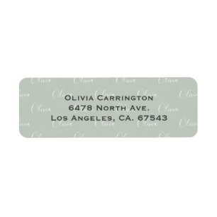 Personalised Name Sage Green Return Address