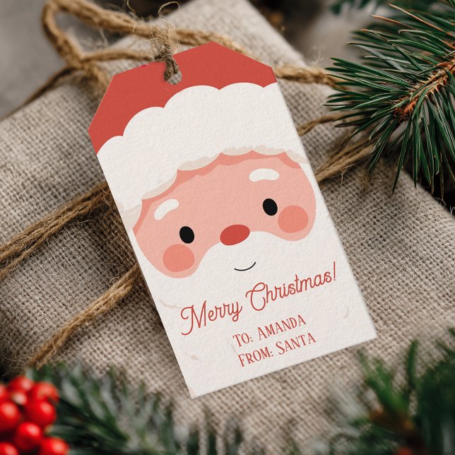 Personalised Name Santa Christmas Gift Tags (Personalized Santa Christmas Gift Name Tag)