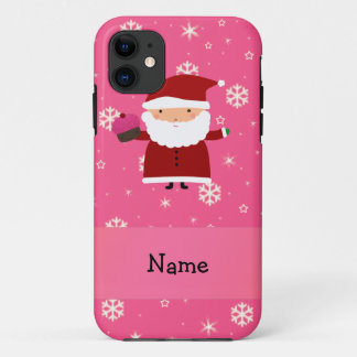 Personalised name santa cupcake pink snowflakes Case-Mate iPhone case